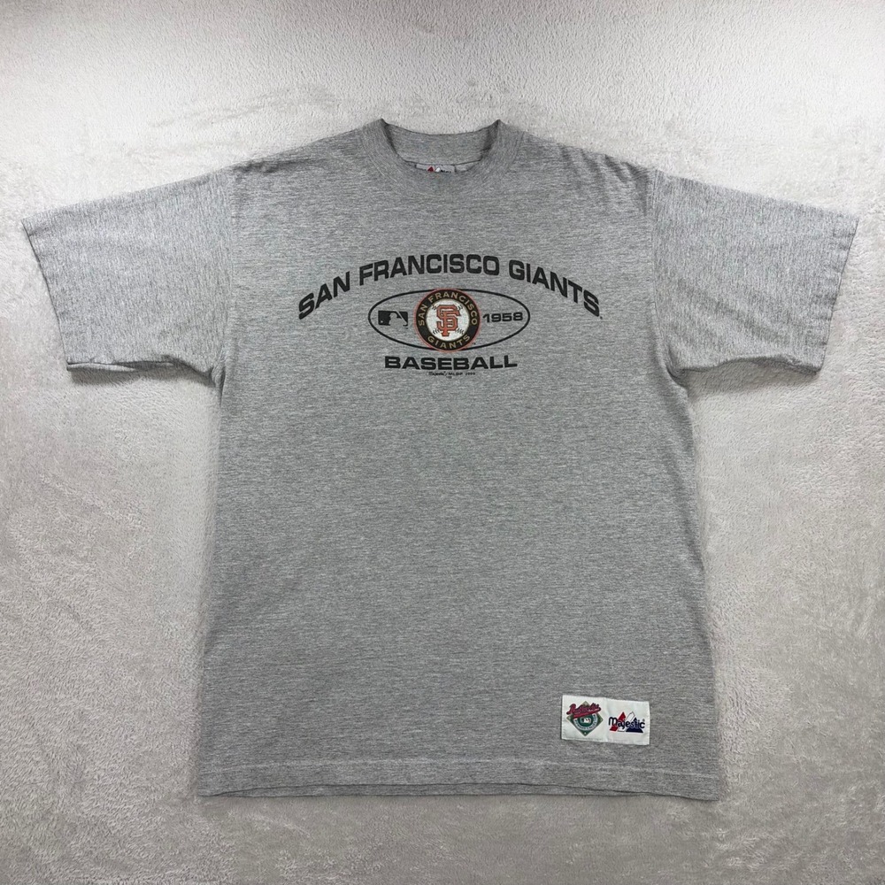 Vintage San Francisco Giants Shirt Mens Medium Gray MLB Baseball Majestic 00s